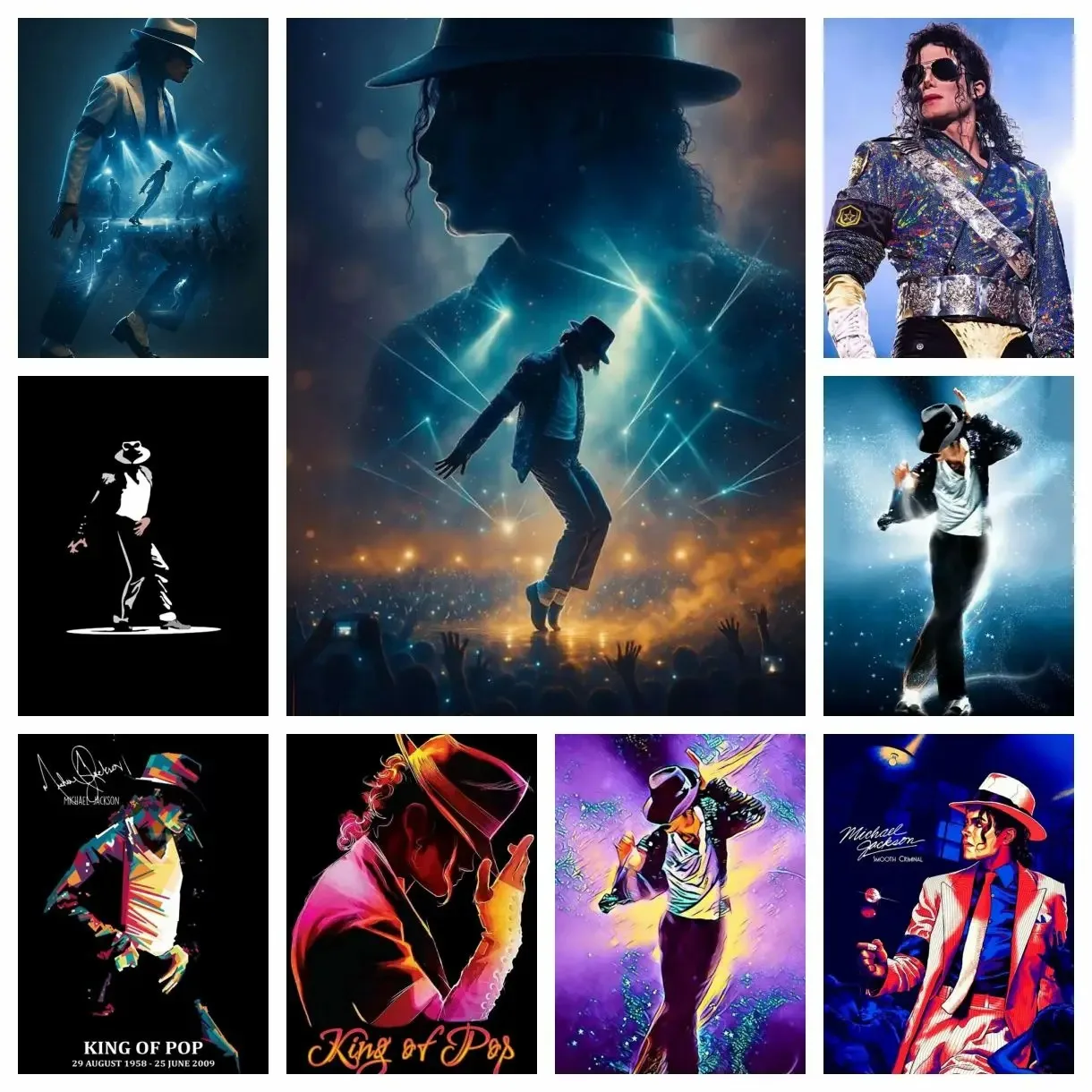 Michael Jackson 5D DIY Rundes Diamant-Malset mit dem berühmten amerikanischen Sänger, Kreuzstickerei, handgefertigtes Mosaik-Kunstgeschenk