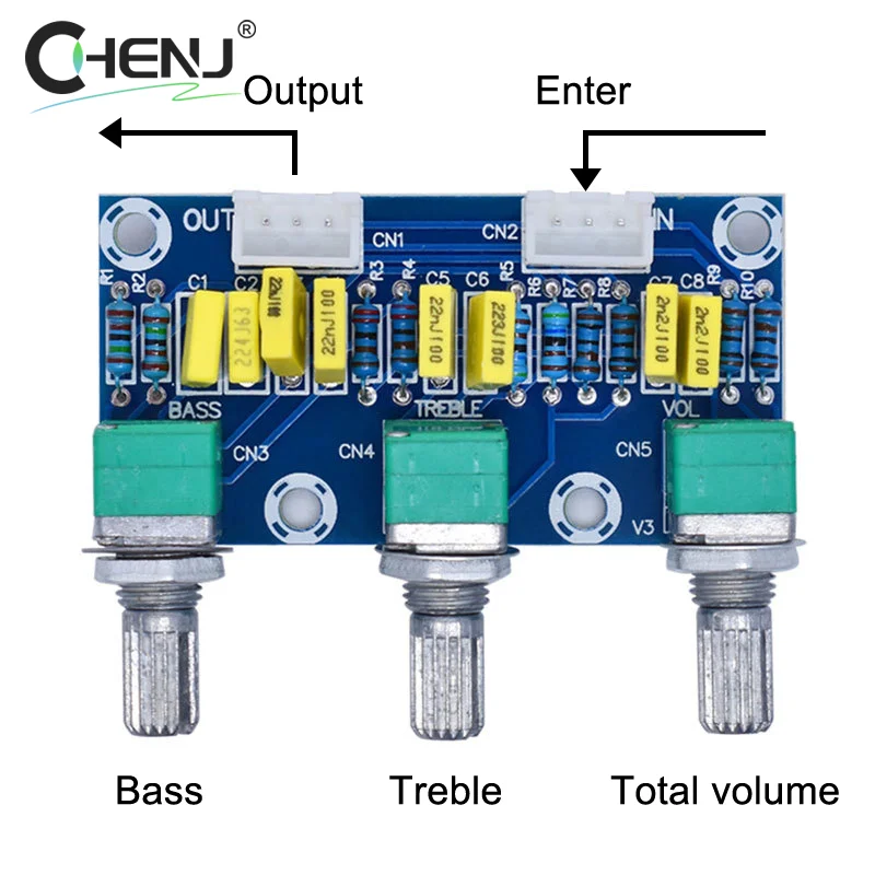 1pcs Subwoofer PCB Adjustment Amplificador XH-M802 Amplifier Board High And Low Voltage Mixer Tone Board Volume Control