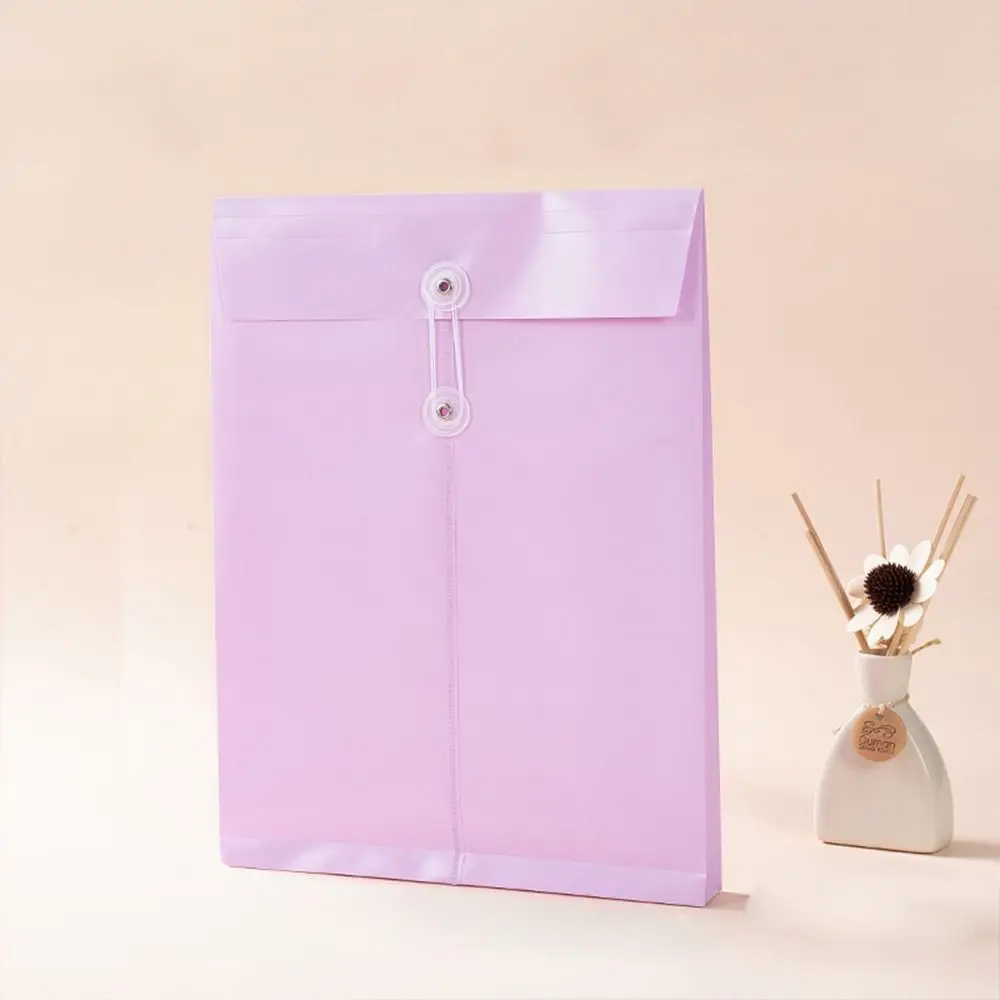 A4 File Bag Transparent Plastic Documents Filing Storage Bag Student Organizer Information Pocket Folders Stationery