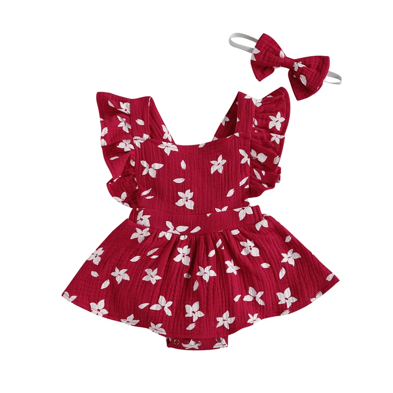 

Newborn Baby Girl Floral Rompers Cotton New Fashion Strap Sunsuit Toddler Clothes Jumpsuit Beach Playsuit Infant Outfits