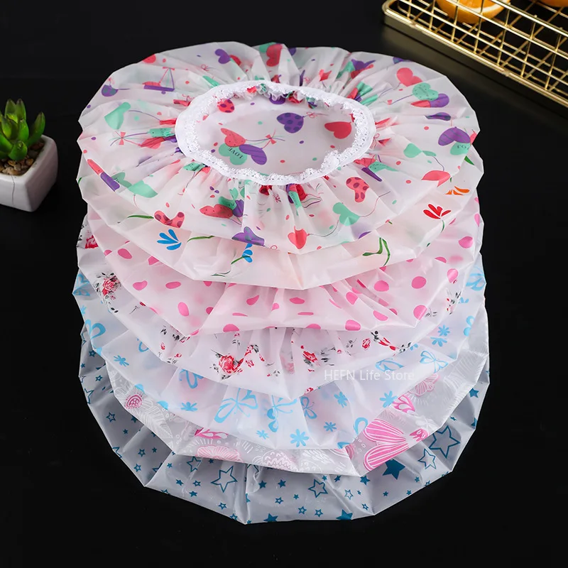 Thickened Waterproof Bath Hat for Women, Oil Fume Cap, Hair Salon Supplies, Shower Cap, Bathroom Accessories, 1PC