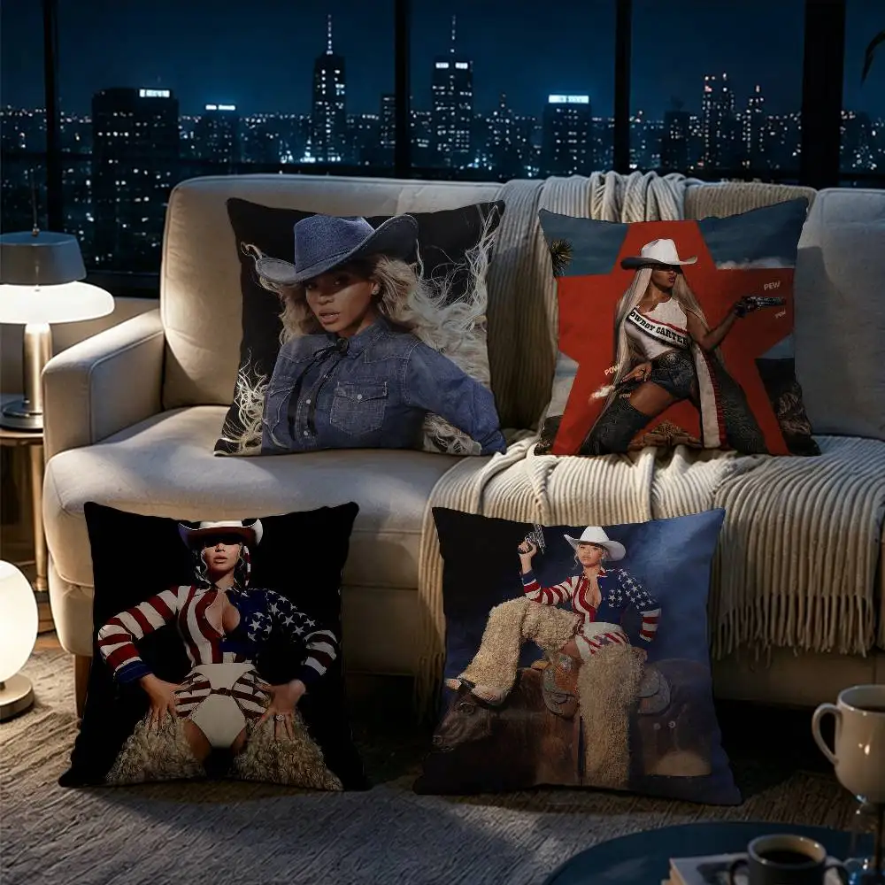 Beyonce Cowboy Double-sided printed pillow cover Solid color minimalist pillowcase, fits all bedroom styles
