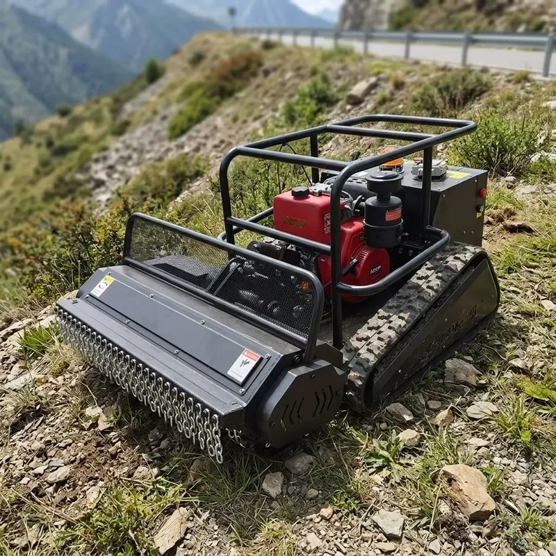 New Durable Cordless Track Type Lawn Mower Landscaping Orchard Remote Control Mower Zero Rotation All Terrain Lawn