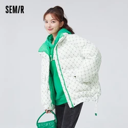 Semir Down Jacket Women with Presbyopia All Over Print Oversize Stand Collar Fashionable Winter Raglan Sleeves Warm Trendy Cool