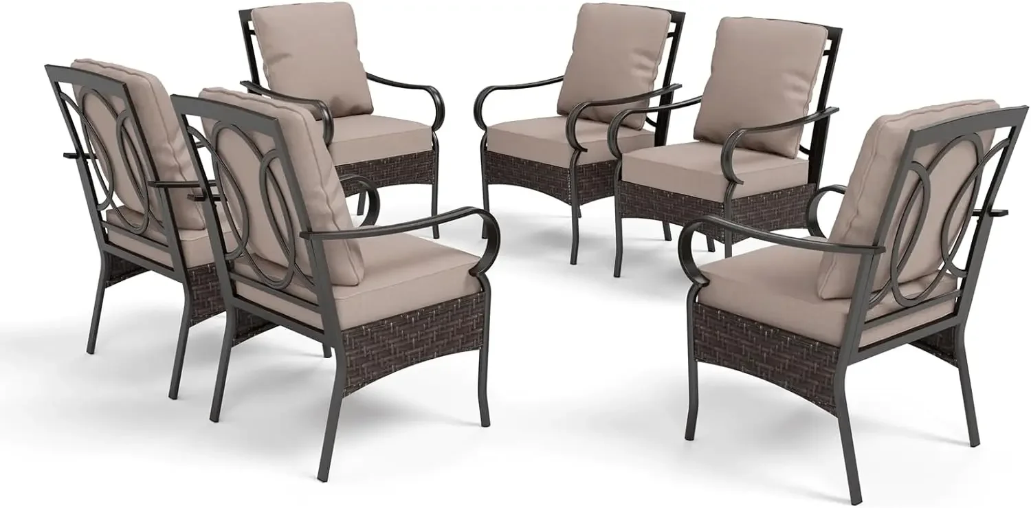 

Swivel Chairs,Outdoor Metal Chairs with Removable Cushions,Patio Rattan Wicker Decoration Chairs for Backyard,Balcony,Garden