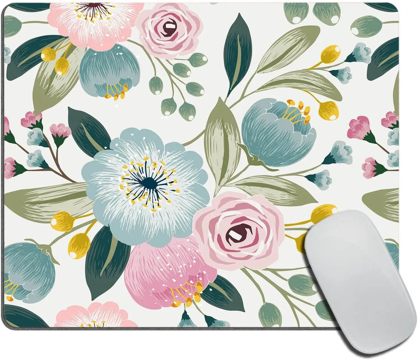Mouse pad custom Rectangular mouse pad colorful floral office desk decor for women botanical gift