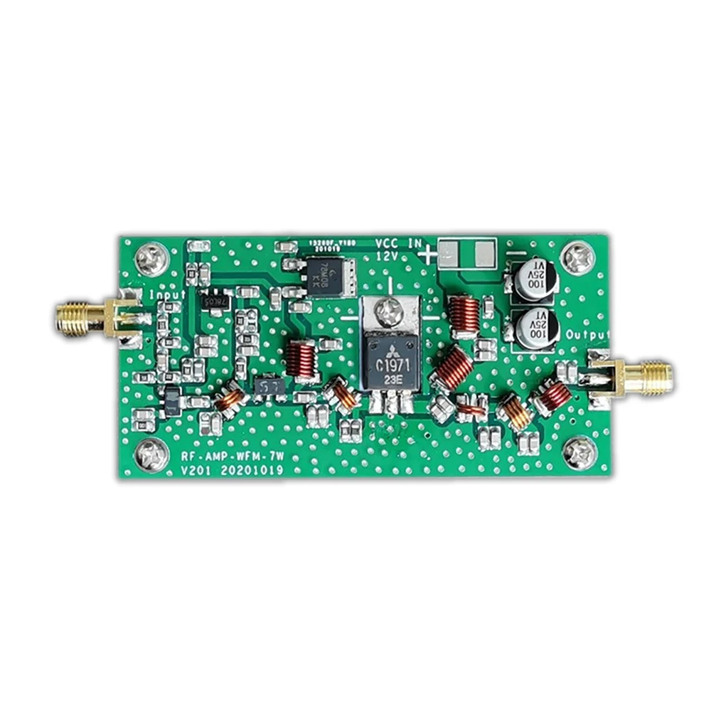 7W FM Power Amplifier 50mW Input 88-108MHz FM Radio RF POWER Amplifier 38.5dBm DC 12V FOR Ham FM Transmitter