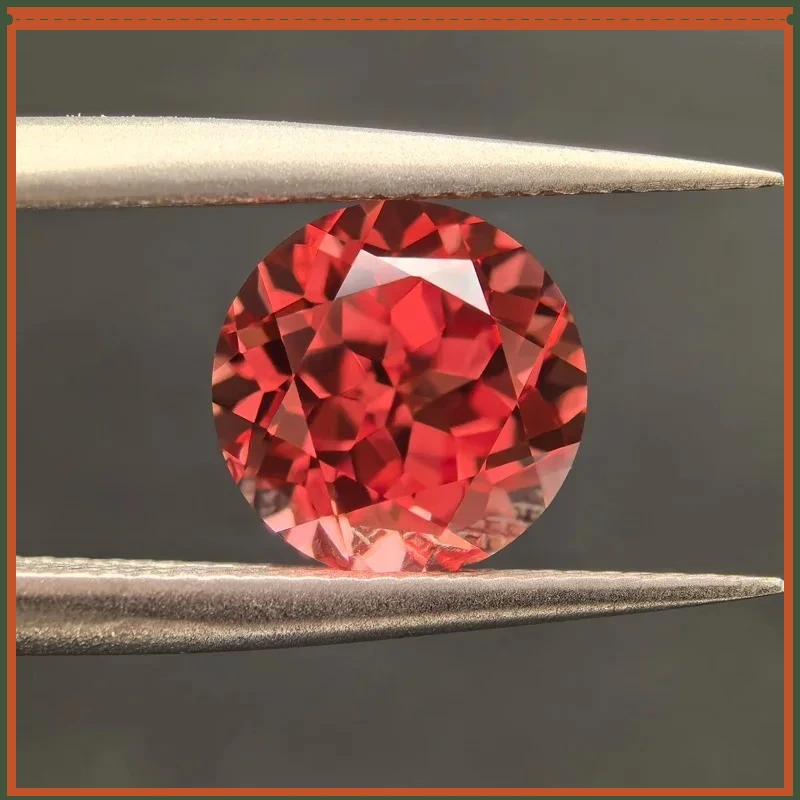 Laborgezüchteter Padparadscha-Edelstein, Rundschliff, Feuerlotus-Farbiger Saphir – Detail 5