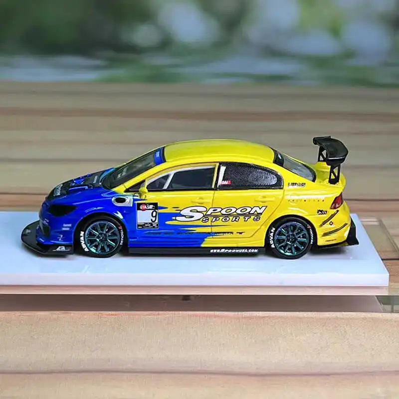 Resin 1/64 Size Honda S2000 Spoon FD2 Car Model Resin Car Model Toys for Boys Collection Display Gift