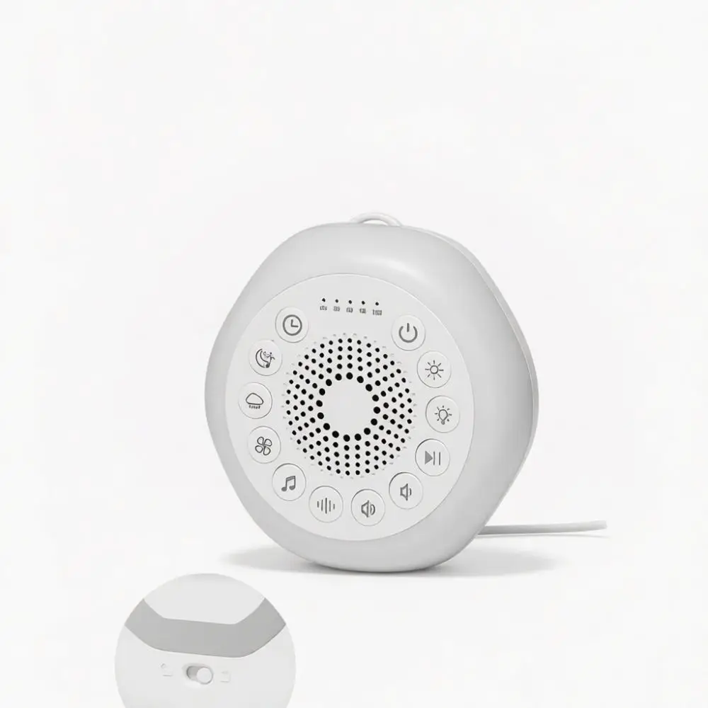 White Noise Machine For Sleeping Baby Nursery Night Light Portable Soothing Music Player Compact Travel Sleep Aid Device