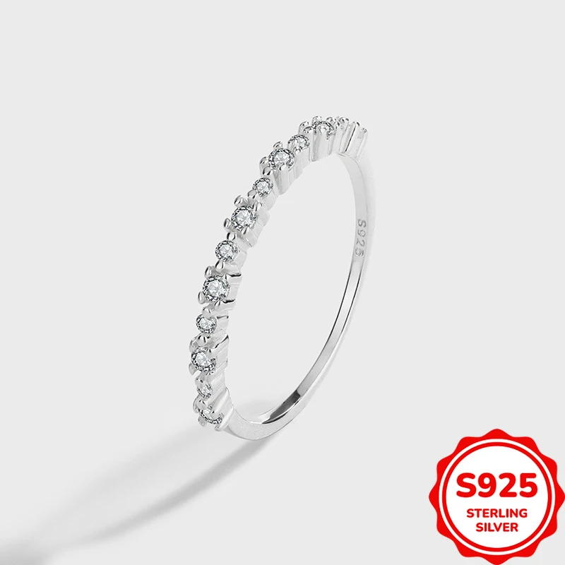 

Classic Fashion Authentic S925 Silver Zircon Women's Stackable Ring