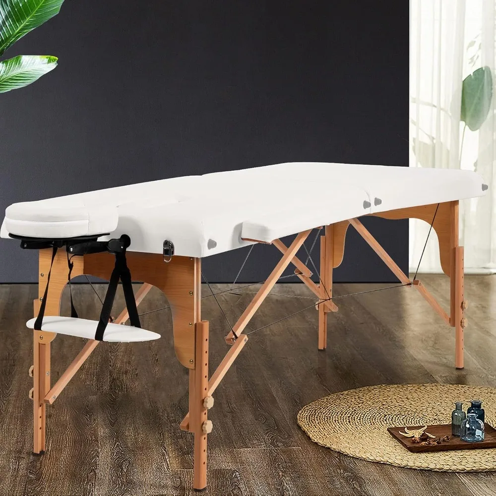 

Portable Massage Table, 84 Inch Spa Bed Height Adjustable, Esthetician Facial Cradle Salon Bed W/Carry Case, Massage Beds