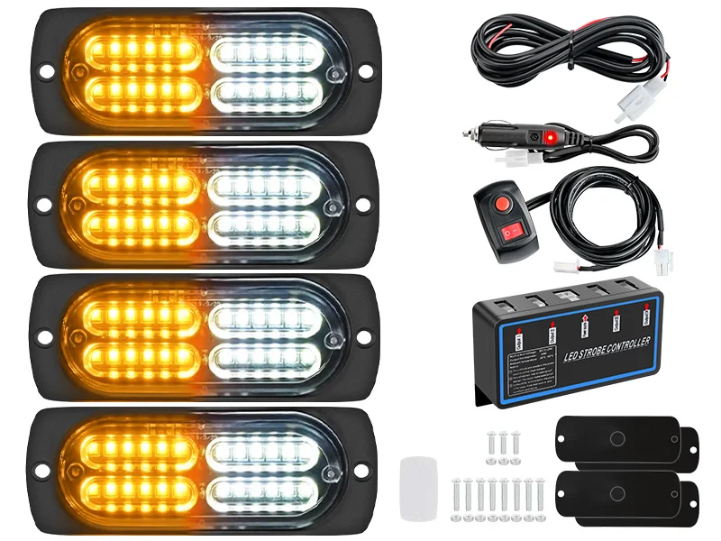4PCS LED Strobe lights 12V Sync Feature