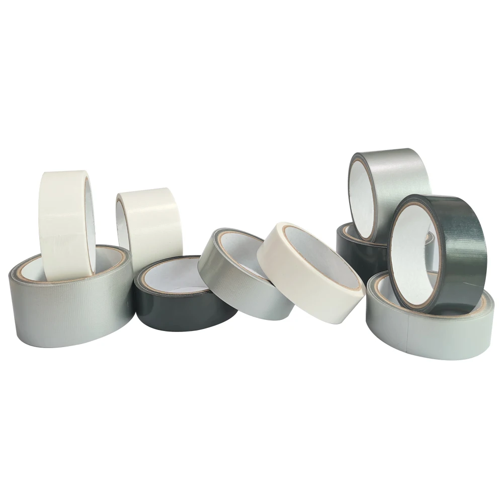 Cloth Duct Tape Cinta adhesiva de color Black White Sliver Pipe Grip for repairing, fixing, bundling, reinforcing or sealing