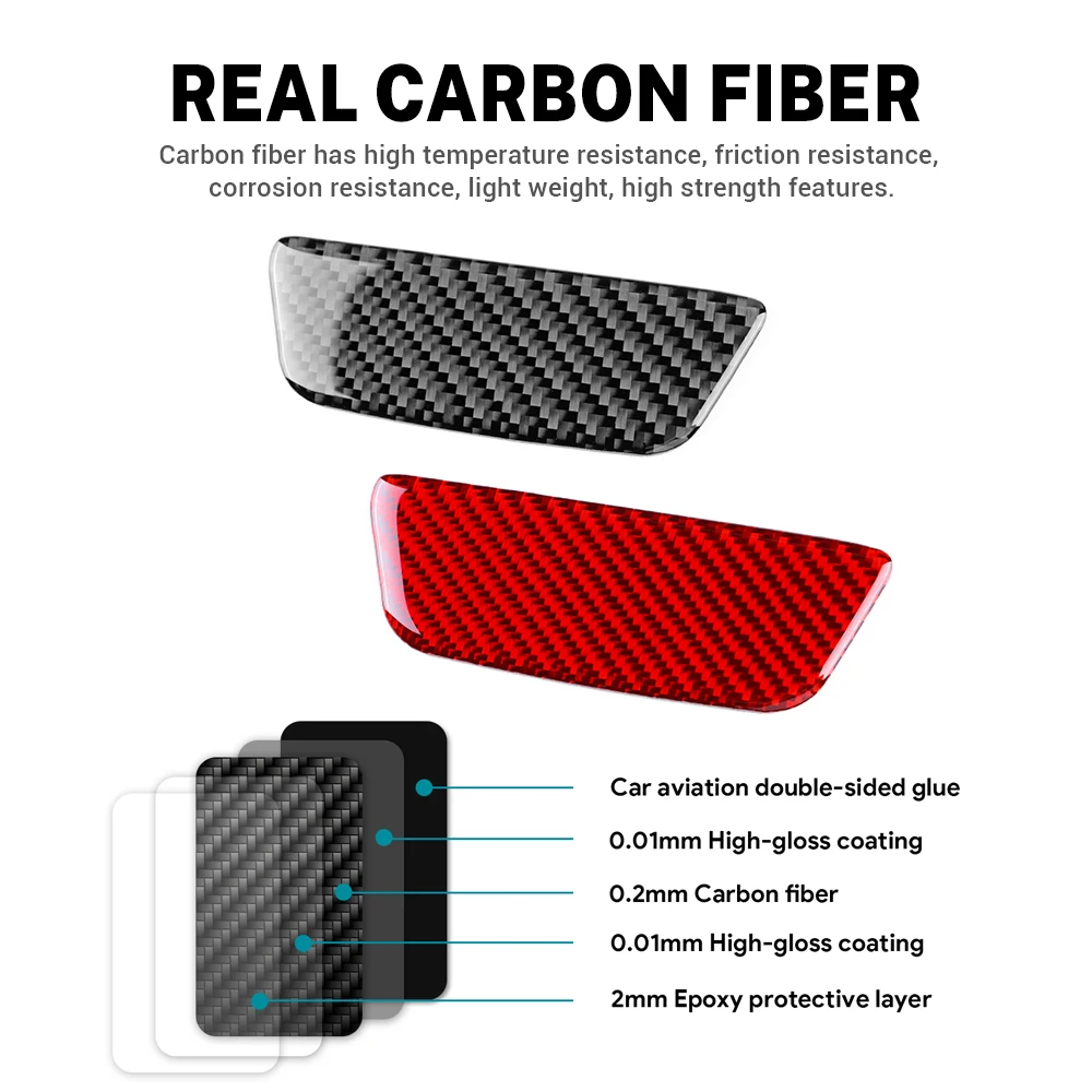 For Ford Focus SE RS ST Ecoboost 2015 2016 2017 2018 Car Passenger Glove Box Panel Trim Real Soft Carbon Fiber Sticker