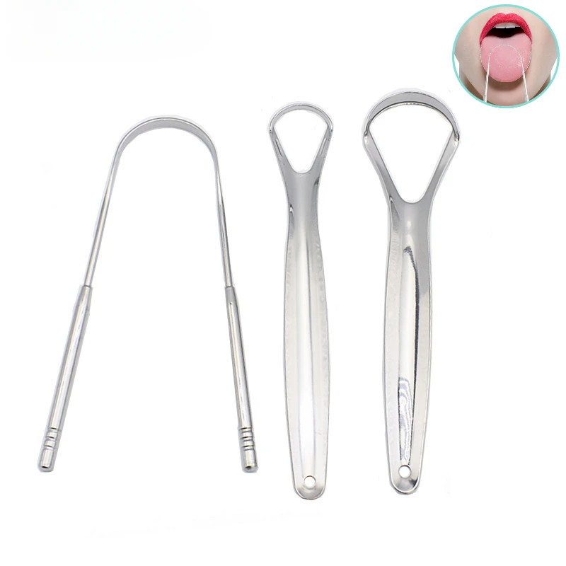 

Stainless Steel Tongue Scrapers Tongues Cleaner for Adults Kids Fresh Breath Cleaning Coated Tongue Personal Oral Hygiene Care