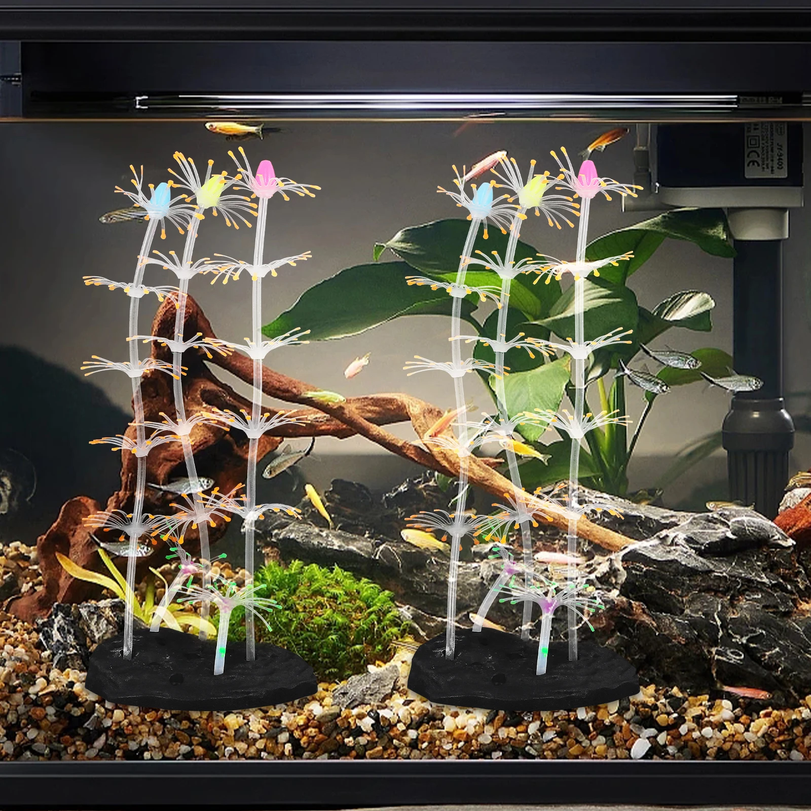 

Fluorescent Coral Ornaments Marine Aquarium Decor Accessories Décor Glowing Effect Fish Tank Decorations