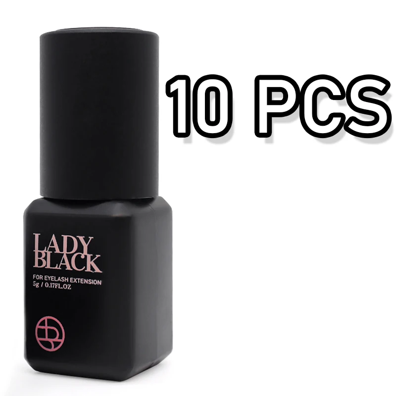 10 garrafas de cola preta feminina original para extensão de cílios com bolsa original baixa irritação 5ml coreia ferramenta de maquiagem de cola para cílios postiços