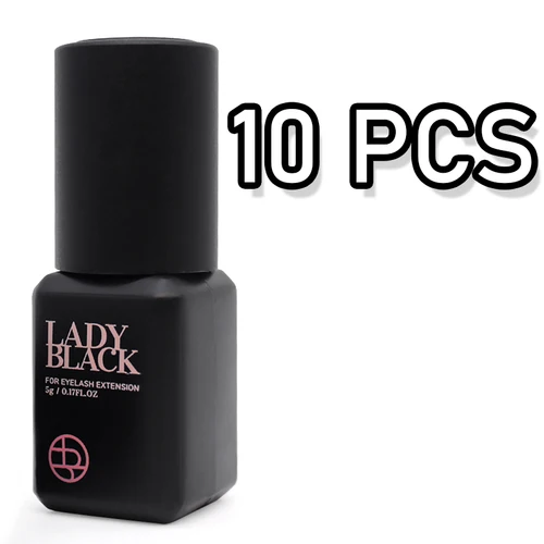 10 botellas de pegamento negro Original para extensión de pestañas con bolsa Original de baja irritación 5ml herramienta de maquillaje de pegamento para pestañas postizas de Corea
