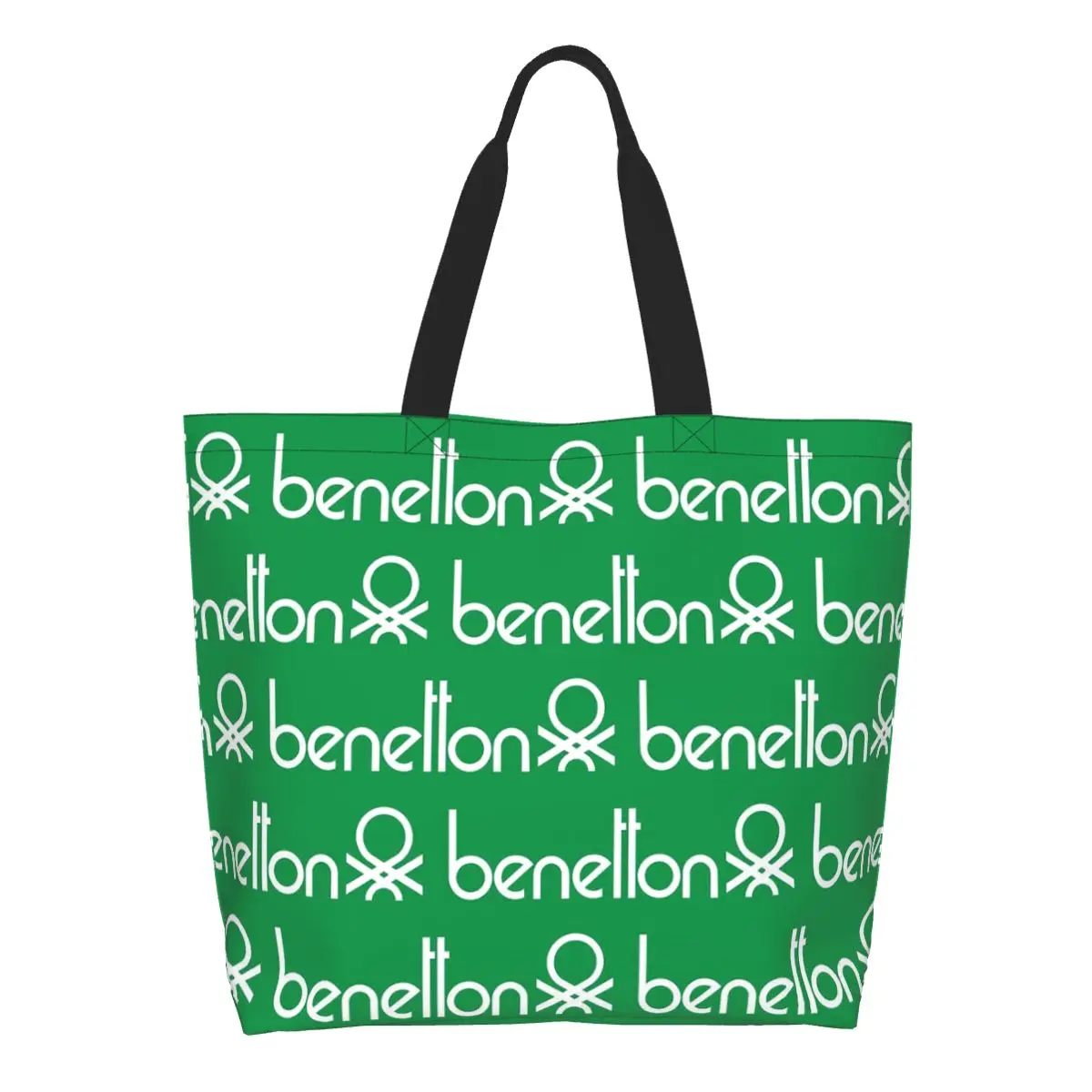 United Colors Of Benetton Shopping Tote Bag Canvas Large Capacity Shoulder Bags Shopper Grocery Handbag for Women