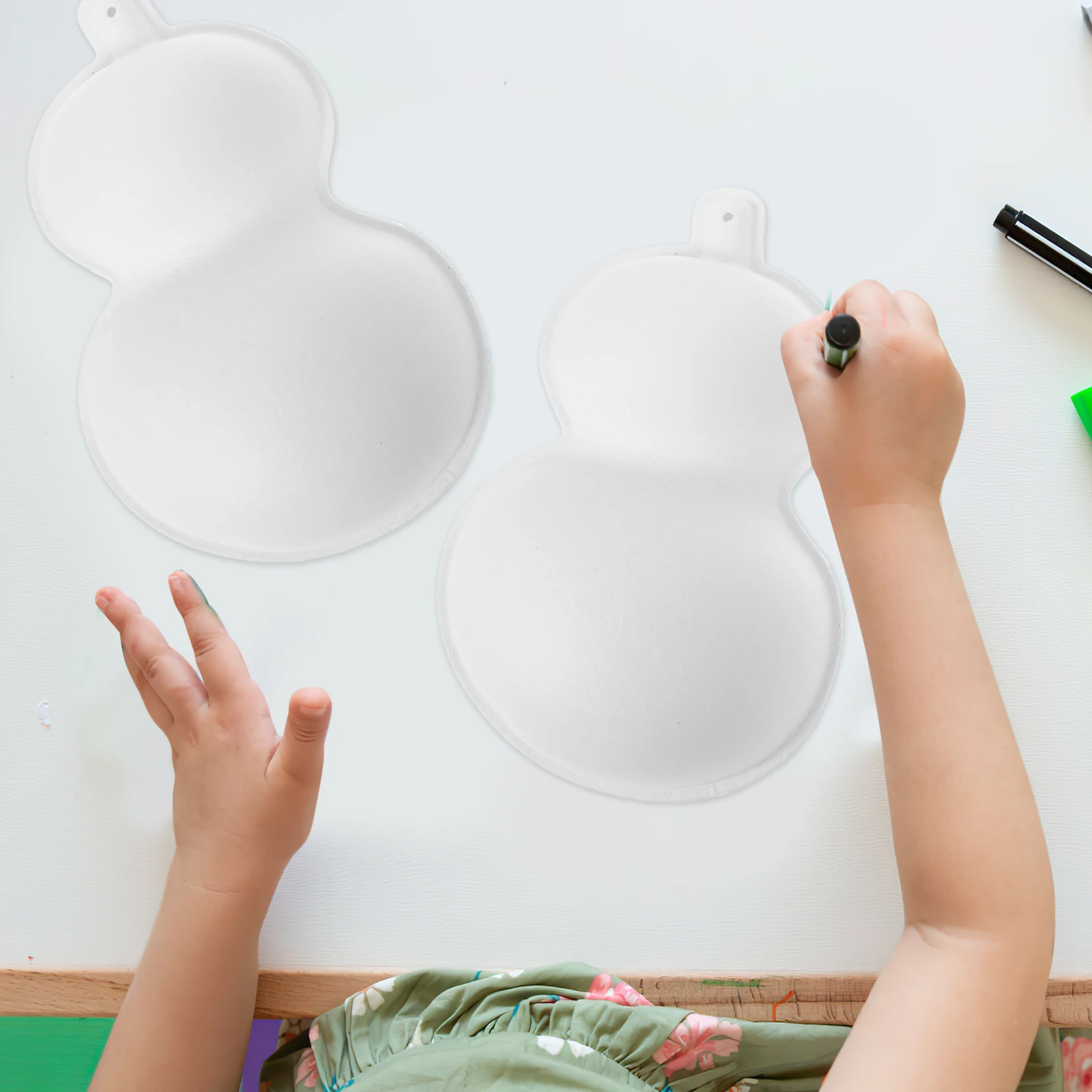 

4pcs Blank Paper Gourds Diy Accessories Unpainted Gourd Crafts Kids Painting Supplies Hand-Painted Ornaments Party Props