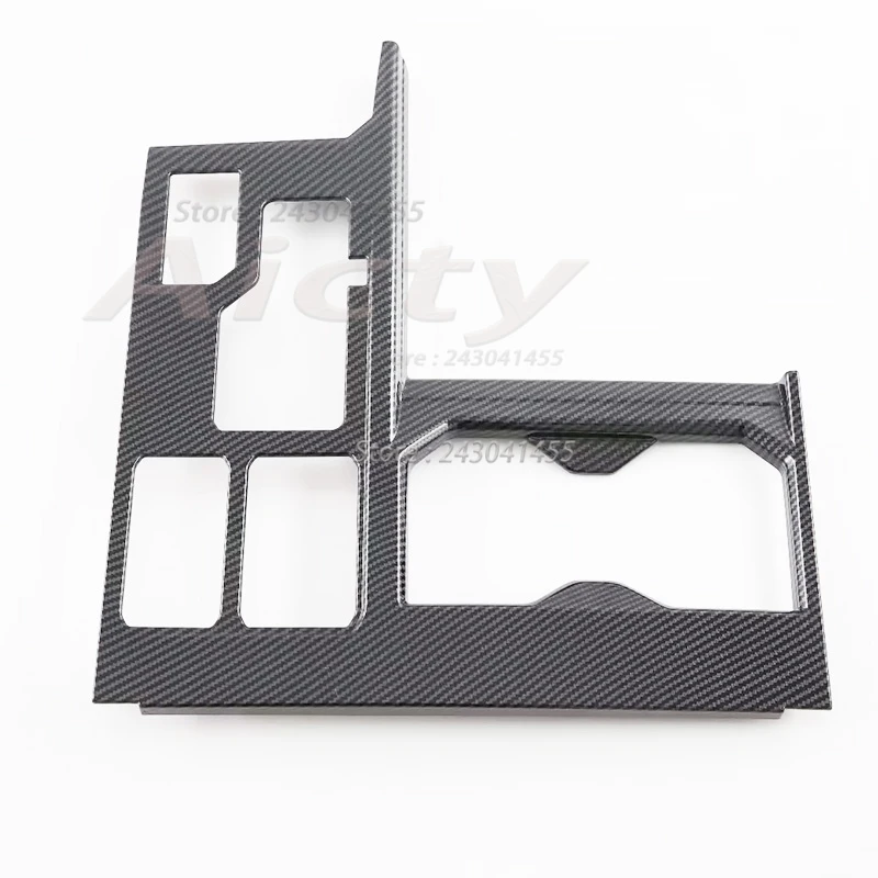 

For Toyota Tundra 2022 2023 ABS Carbon Fiber Car Central Control Gear Shift Panel Cover Trim Water Cup Holder Cover