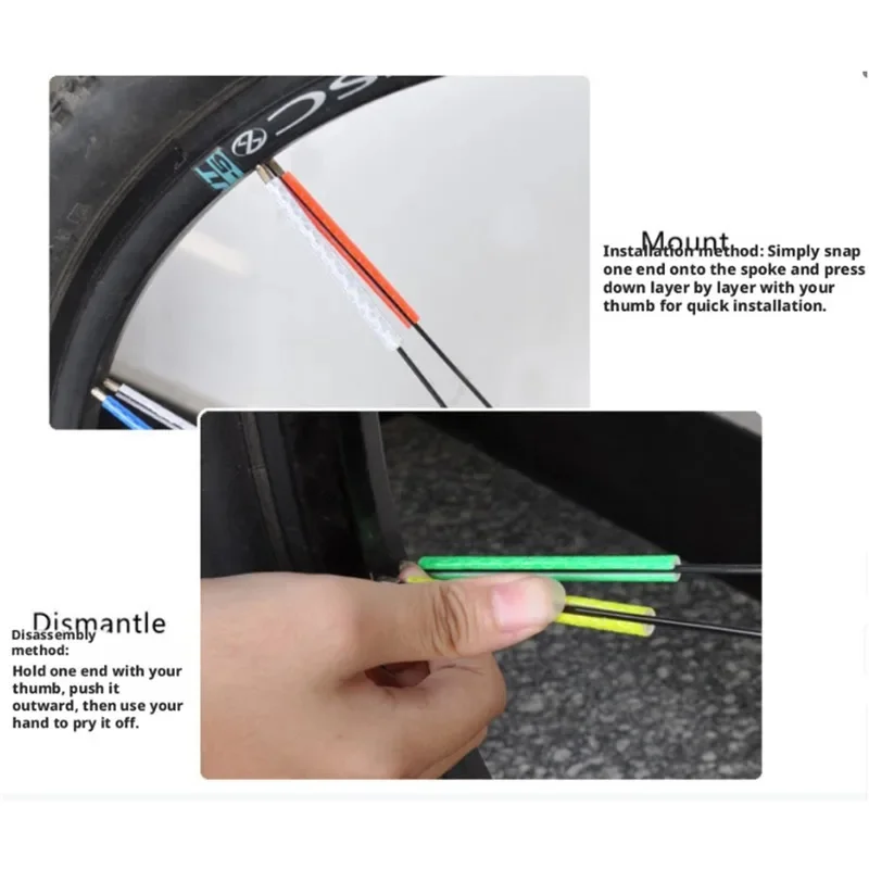 1-4Bag Bicycle Reflective DIY Stripe Spoke Bike Reflector Steel Wire Lamp Spokes Outdoor Safety Warning Cycling Reflector Tape