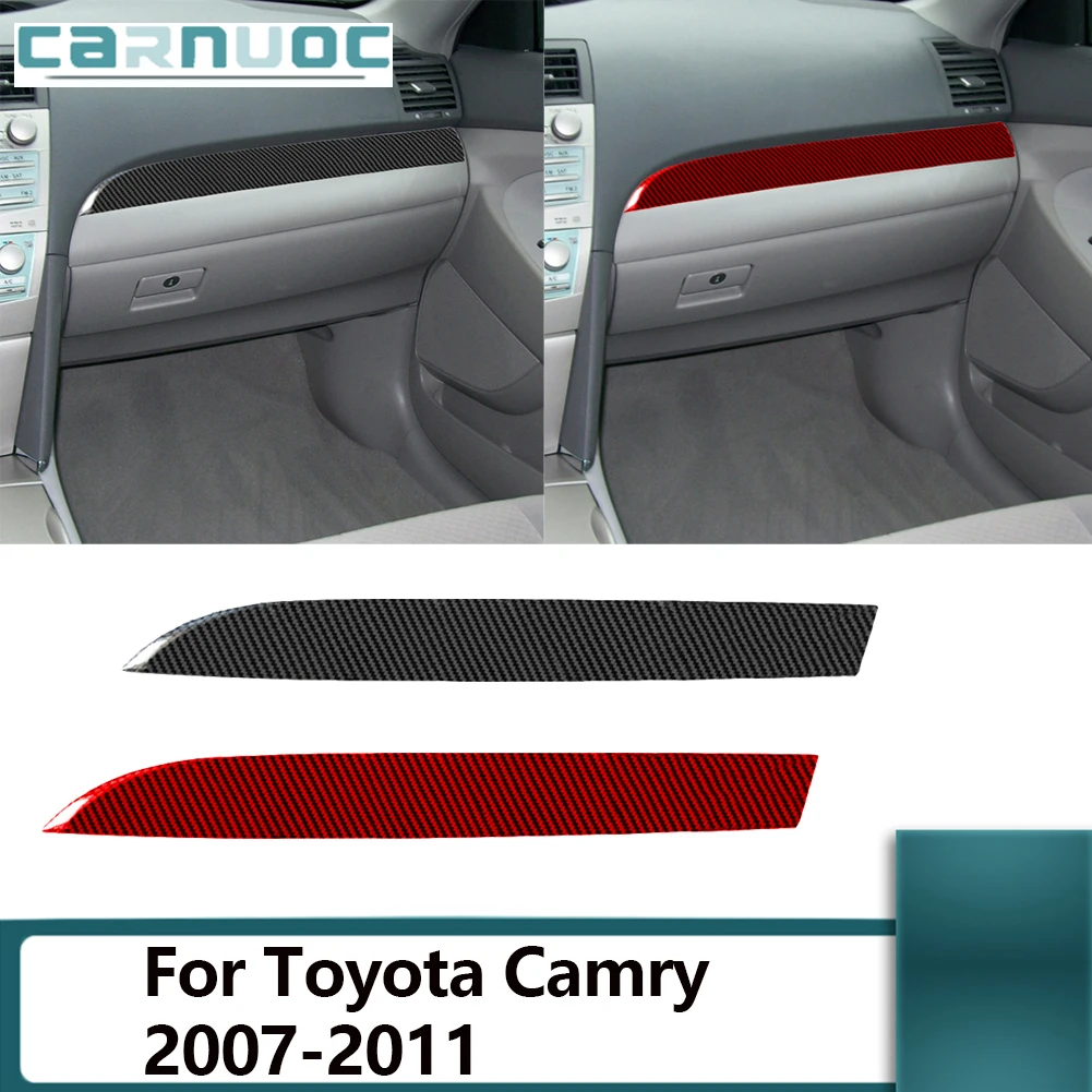 Carbon Fiber Passenger Side Trim Panel Stickers For Toyota Camry 2007 2008 2009 2010 2011 Car Interior Decorative Accessories