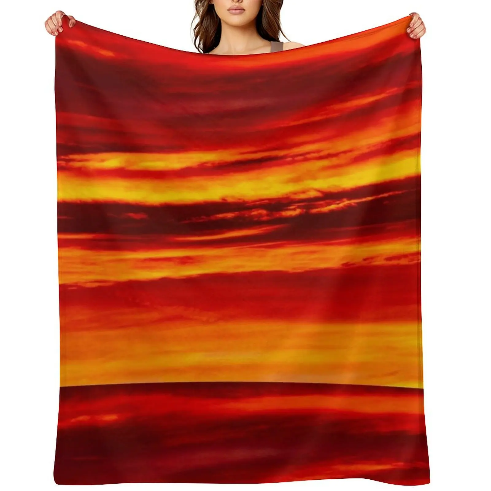 

Sunset orange texture Throw Blanket Plaid on the sofa Picnic Thin Sofa Quilt Blankets