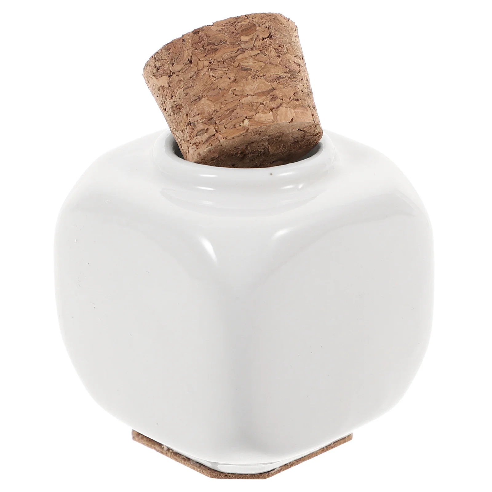 Manicure Ceramic Cork Bottle White Durable Portable Liquid Holder Nail Art Tool for Nail Technician Salon Home Use