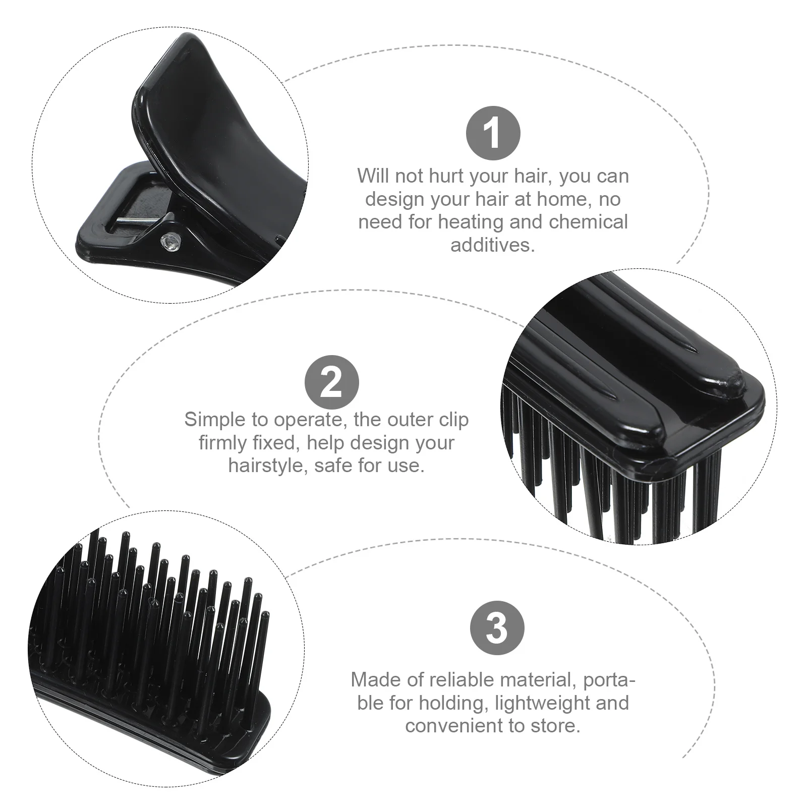 

3pcs Layered Styling Clips For Volume Root Lifting Hair Setting Tool Salon Home Use Lightweight No Heat Damage