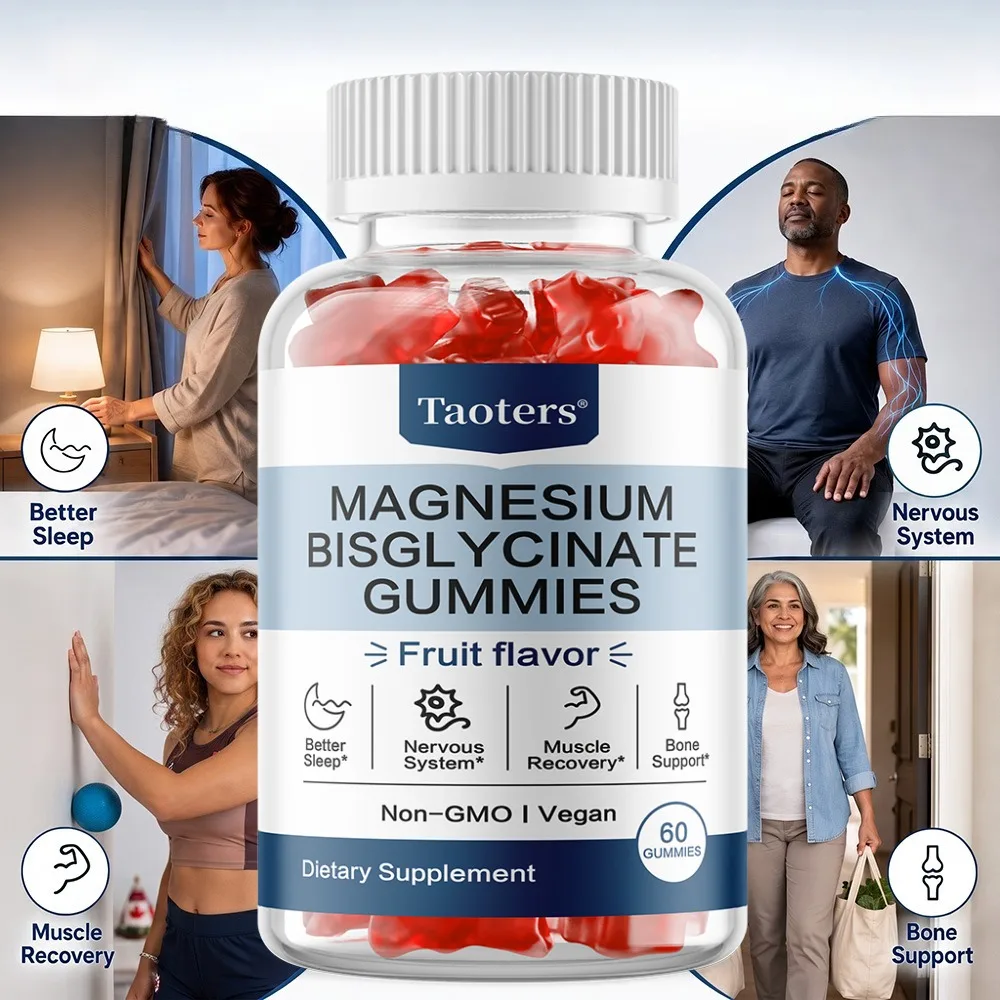 Magnesium Bisglycinate Gummies, 400mg High Absorption, Supports Muscle & Nerve Function, Relaxation & Daily Wellness