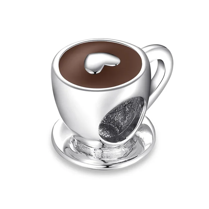 

STILLHOUSE 925 Sterling Silver Coffee Cup Leisure Work American Coffee Charm Beads Fit Original Bracelet Diy Jewelry Accessories