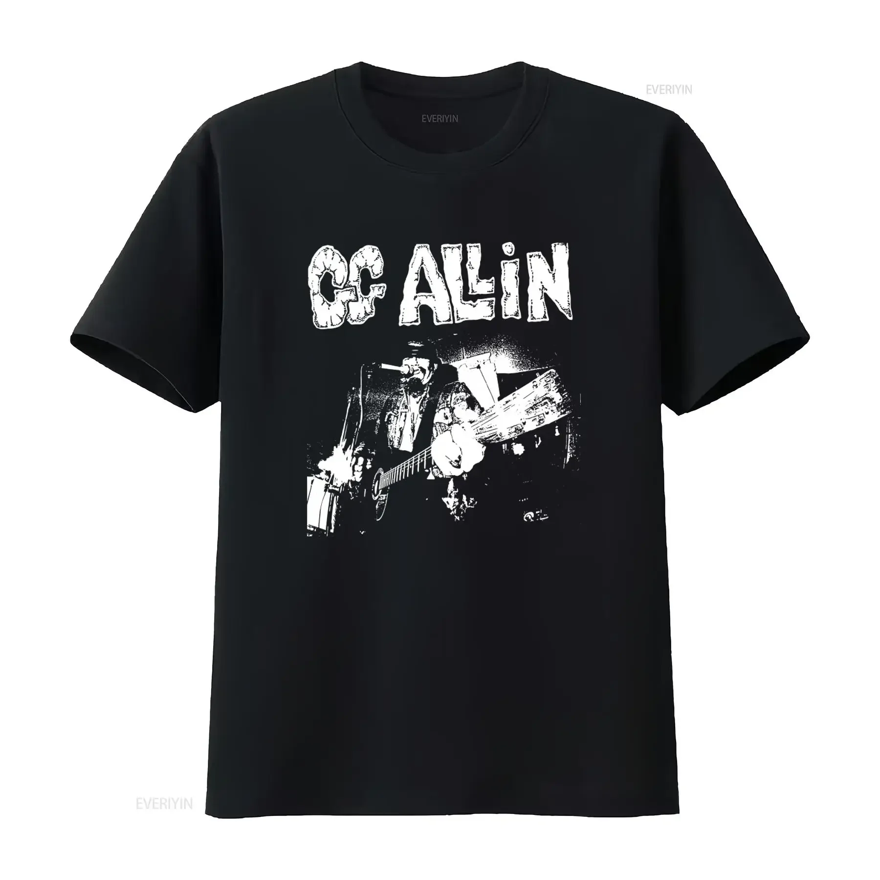 GG Allin Guitar Punk Crust Grindcore Thrash Rock Band T SHIRT vintage Washed Unisex Top For Everyday Wear homme Stretched
