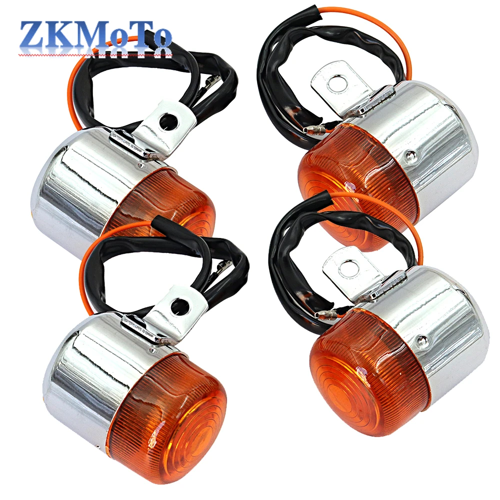 4Pcs Motorcycle Turn Signal Light 6V Amber Flasher Indicator Motorbike Accessories For HONDA Z50 MONKEY CHALY DAX CF50 CT70 ST50