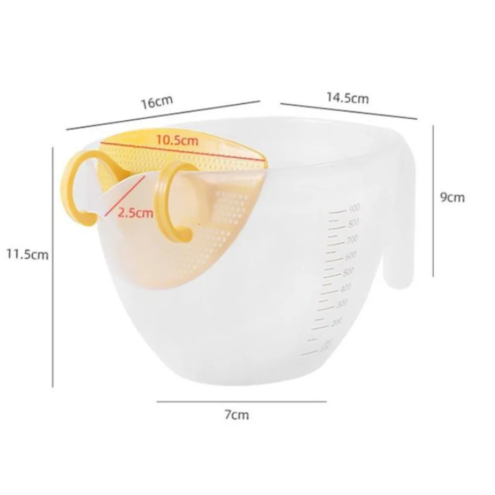 1000ML Filter Measuring Cup Egg Liquid Mixing Cup Built-in Filter Plate  Clear Measuring Cup for Bakery