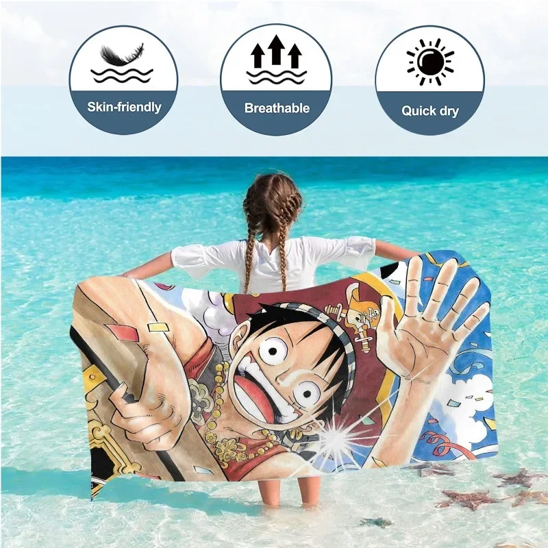 

In Stock Animation One Piece Sunny Ship Luffy Fitness Running Sweat Practical Beach Towel Swimming Bath Towel Anime Model