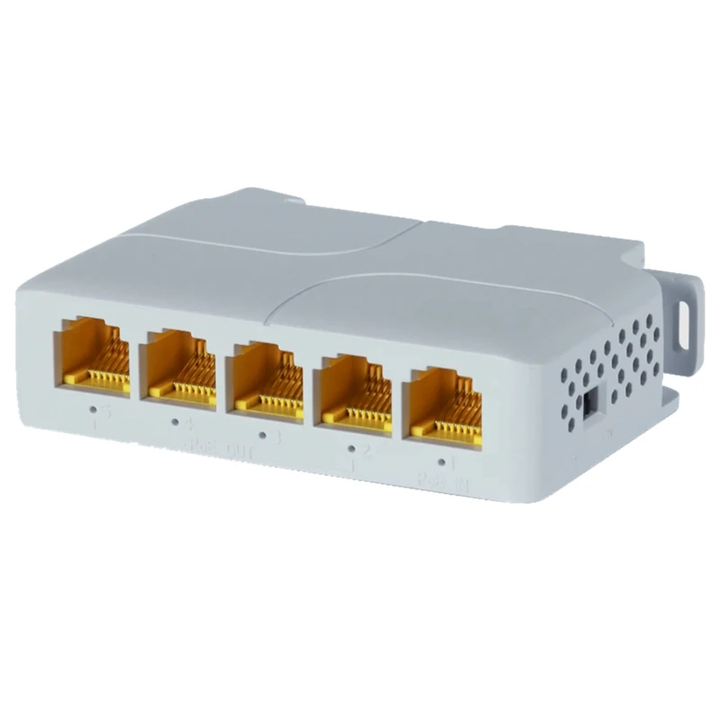 5 Port 1000Mbps POE Extender Network Switch Repeater Support IEEE802.3Af/At/Bt 100M For POE Switch NVR IPC Durable