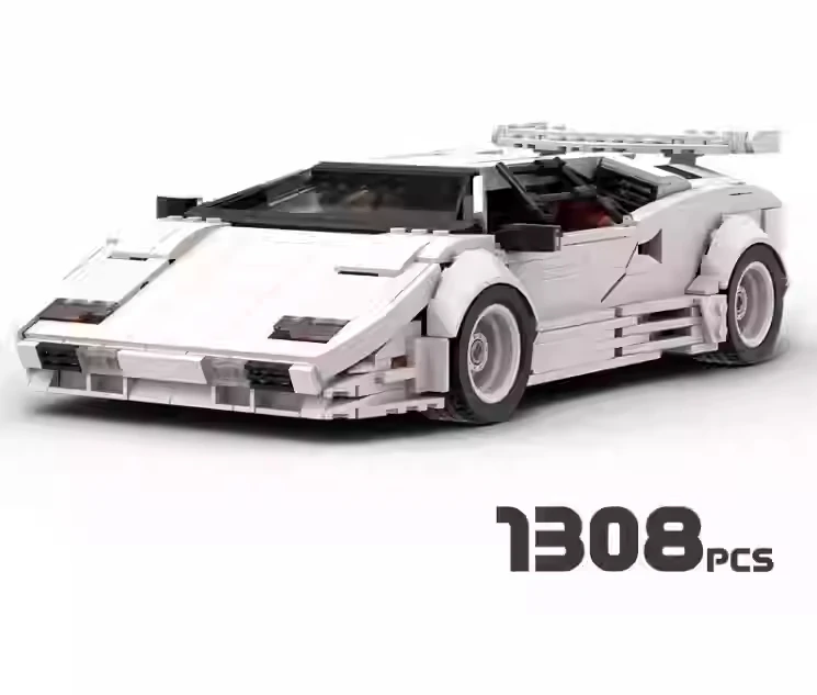 MOC-57851 City High-Tech Racing Building Block Kit Countach LP5000 QV Super Sports Car Model DIY Kids Puzzle Toys Birthday Gift