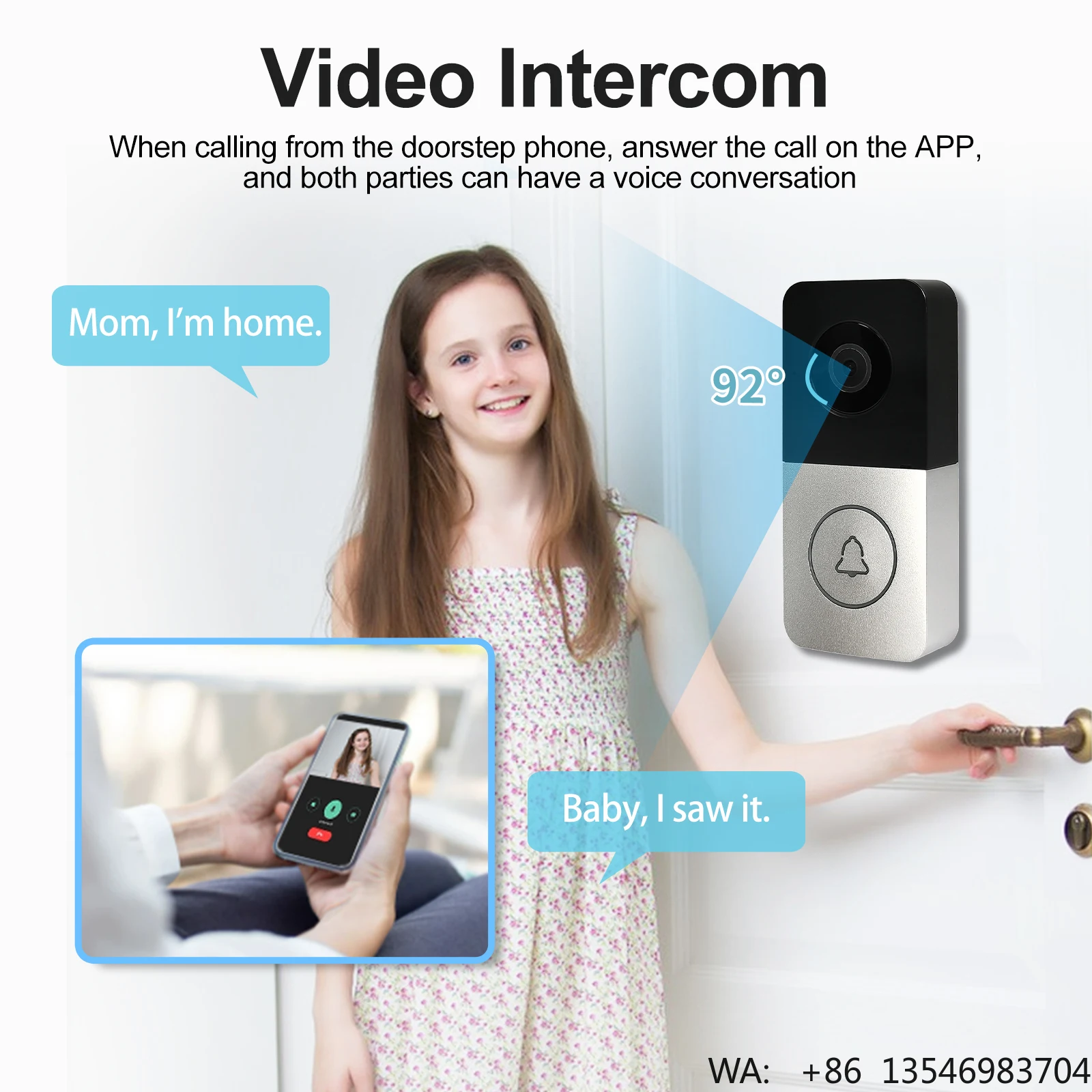 3MP 2K Tuya WiFi Smart Video Doorbell Camera Support Electric Lock Door Phone Unlock Door Bell Works With POE IP Intercom System