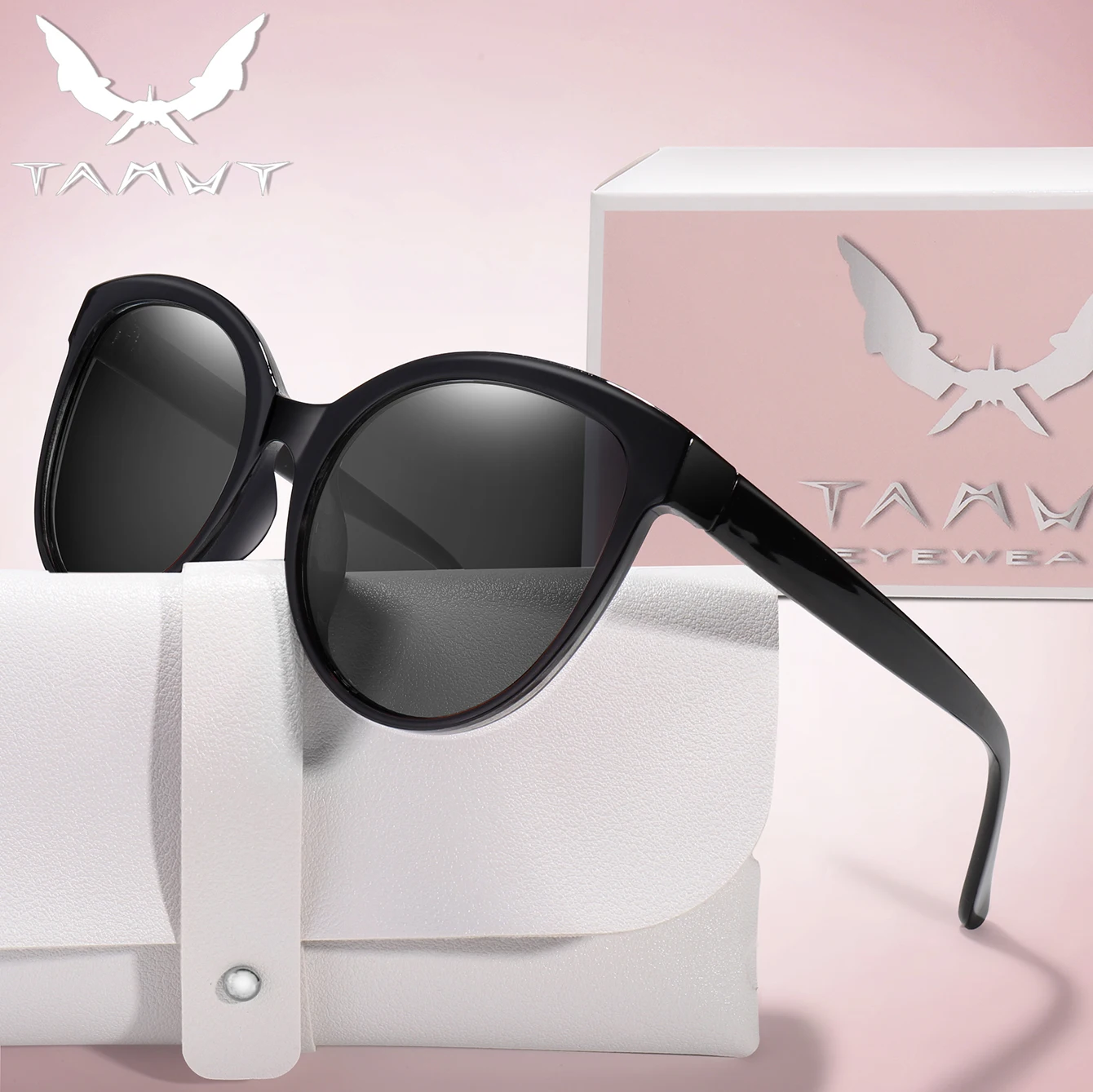 Elegante ovale Sonnenbrille für Damen, trendige modische Sonnenbrille für den täglichen Gebrauch, Party, Einkaufen, Reisen, Strandurlaub, Selfies, mit Box