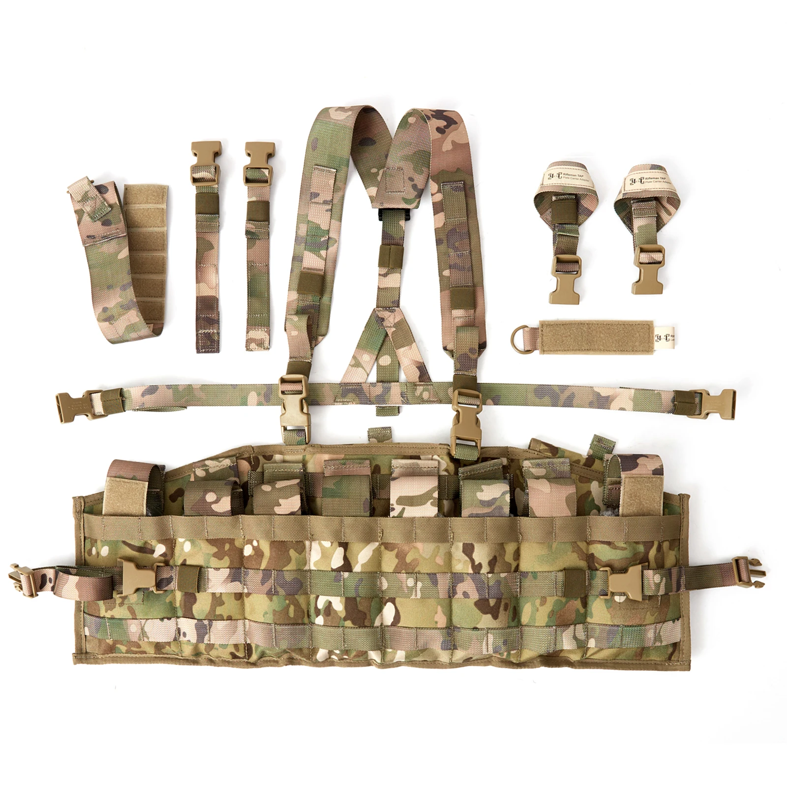 AkmaxMilitary Chest Rig MOLLE II TAP Vest with Straps – Tactical Combat Army Modular Assault Panel, 4 Colors