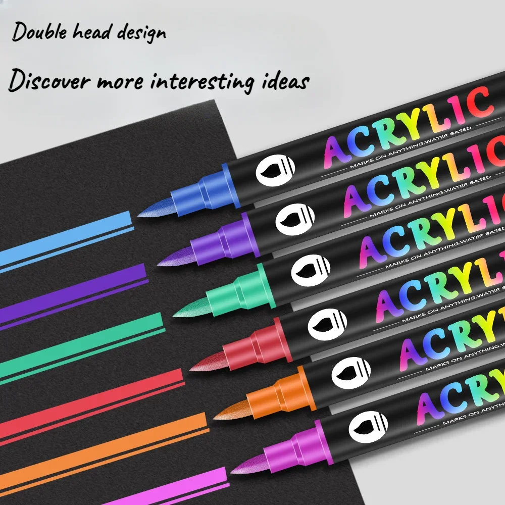 12/24/36 piece set of dual head dual color acrylic marker pen drawing stationery set 72 color graffiti marker pen