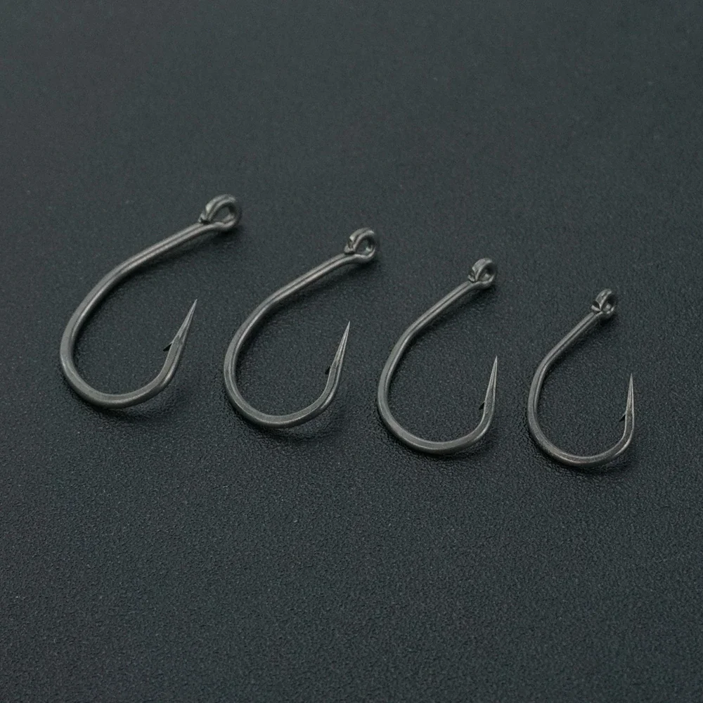Hirisi 50x Fish Hook PTFE Coated Barbed Fishing Hooks Terminal Tackle 8023 Fishing Accessories