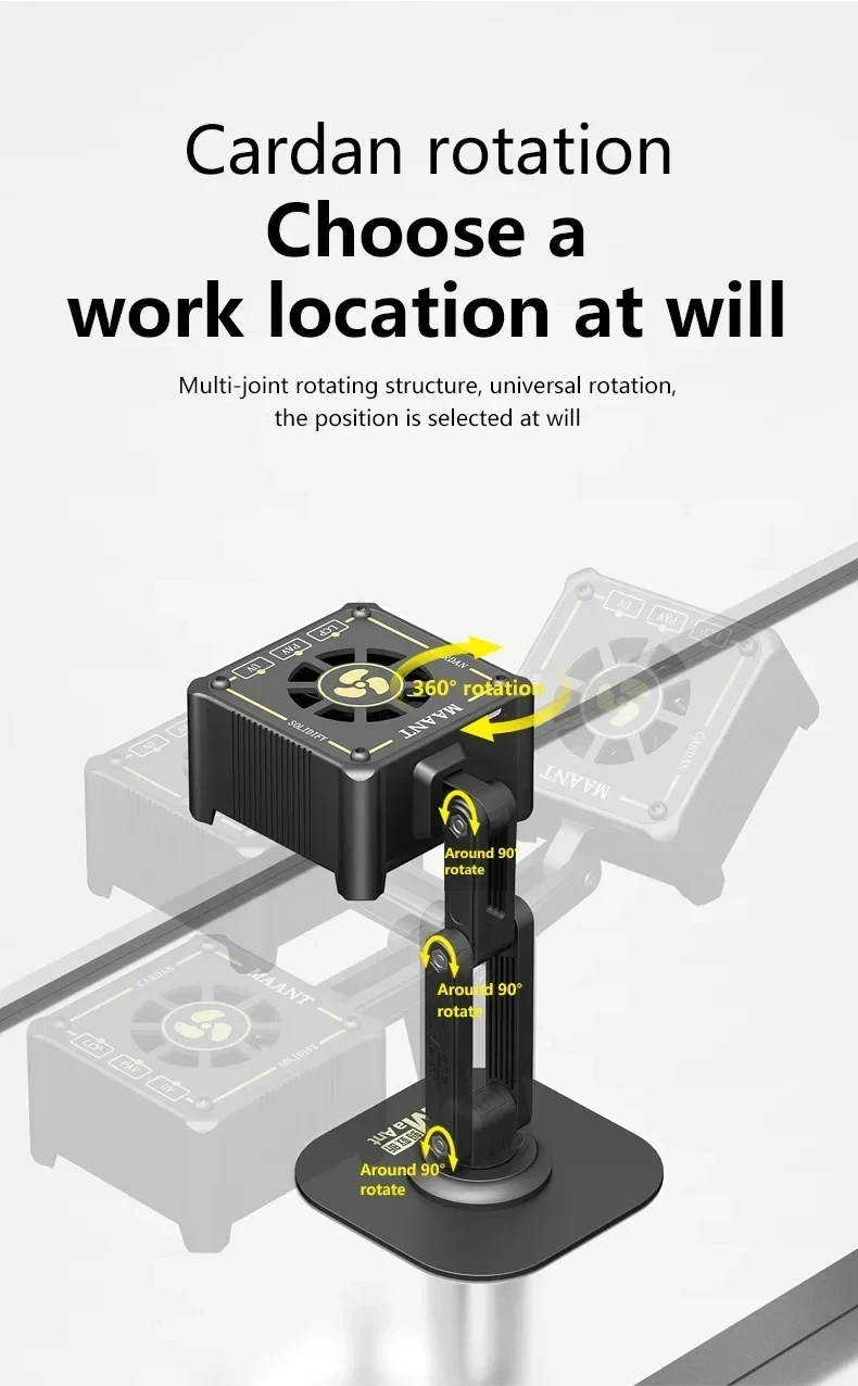 

MaAnt M066 UV Curing Fan Cooing LCP Lighting Smoke Extract with 360° free Adjustable Bracket for Phone PCB Motherboard Repair