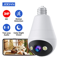 JOOAN 3MP PTZ IP Camera E27 Bulb WiFi Camera Home Color Night CCTV Surveillance Camera 5X Zoom Auto Tracking Smart Baby Monitor