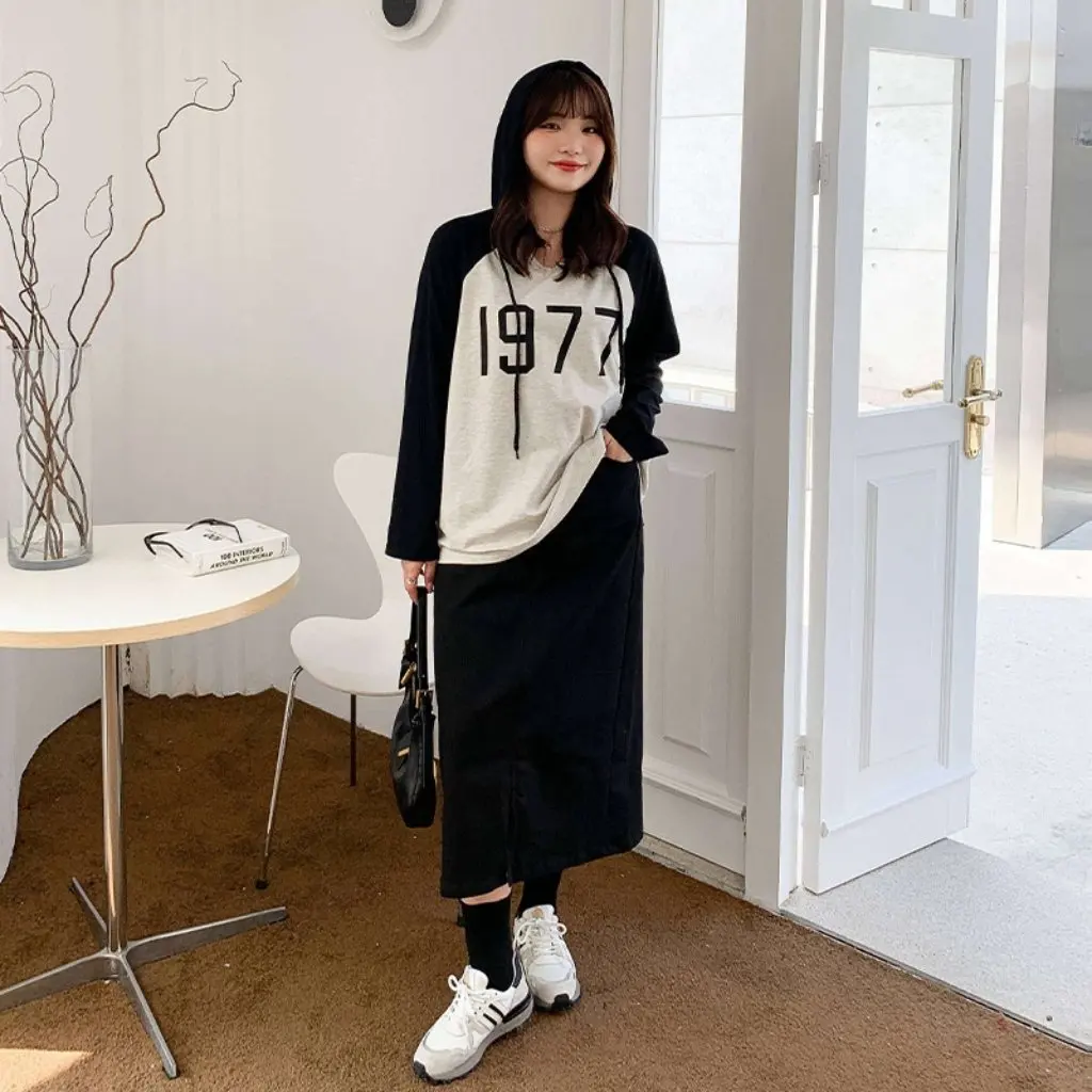 

Женский модный пуловер с капюшоном больших размеров, вязаный топ с принтом, повседневная куртка в корейском стиле на осень 3138