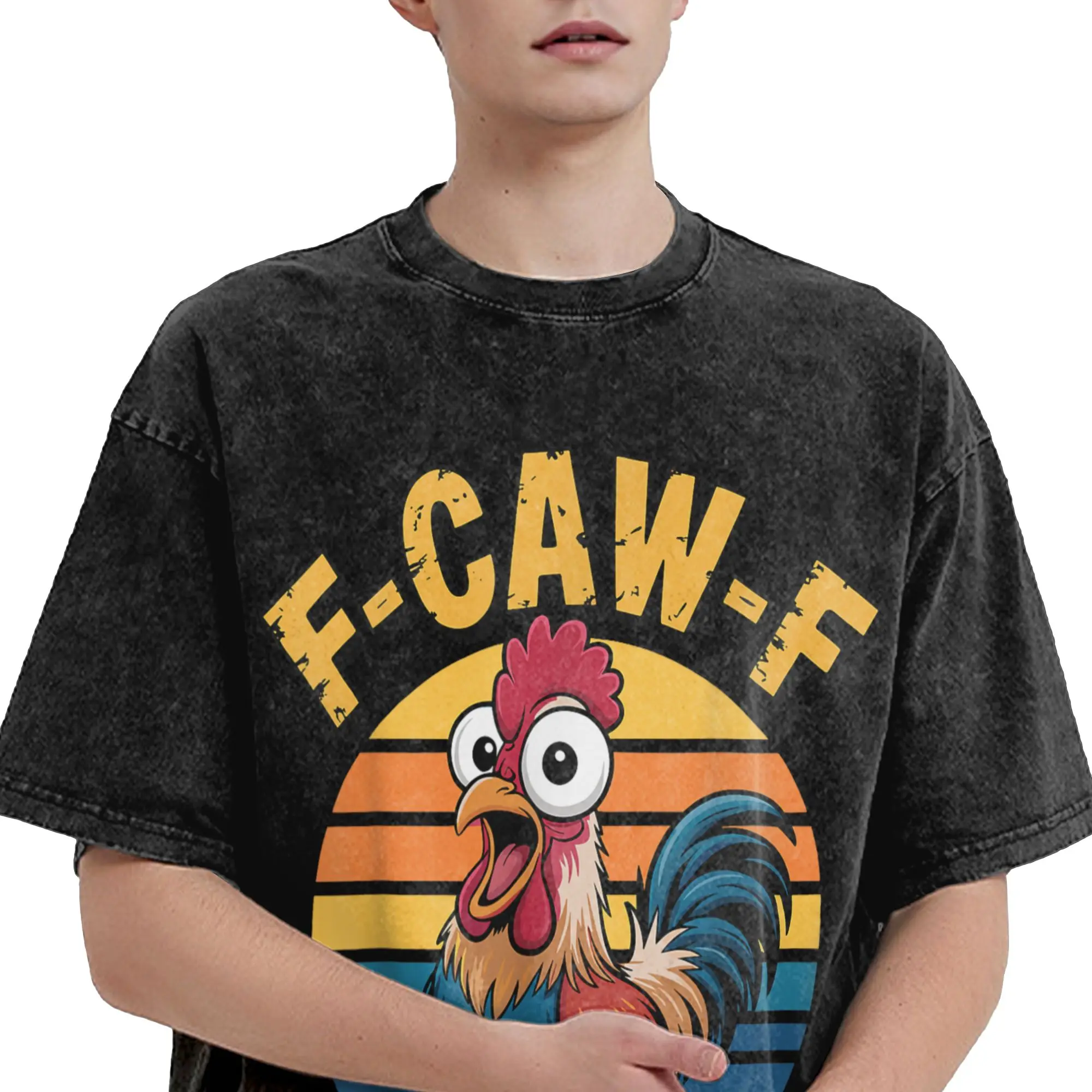 مضحك F-Awk-F الدجاج F-Caw-F الديك بون تي شيرت الصيف الشارع الشهير تي شيرت القطن الهبي التي شيرت للذكور قصيرة الأكمام تيز