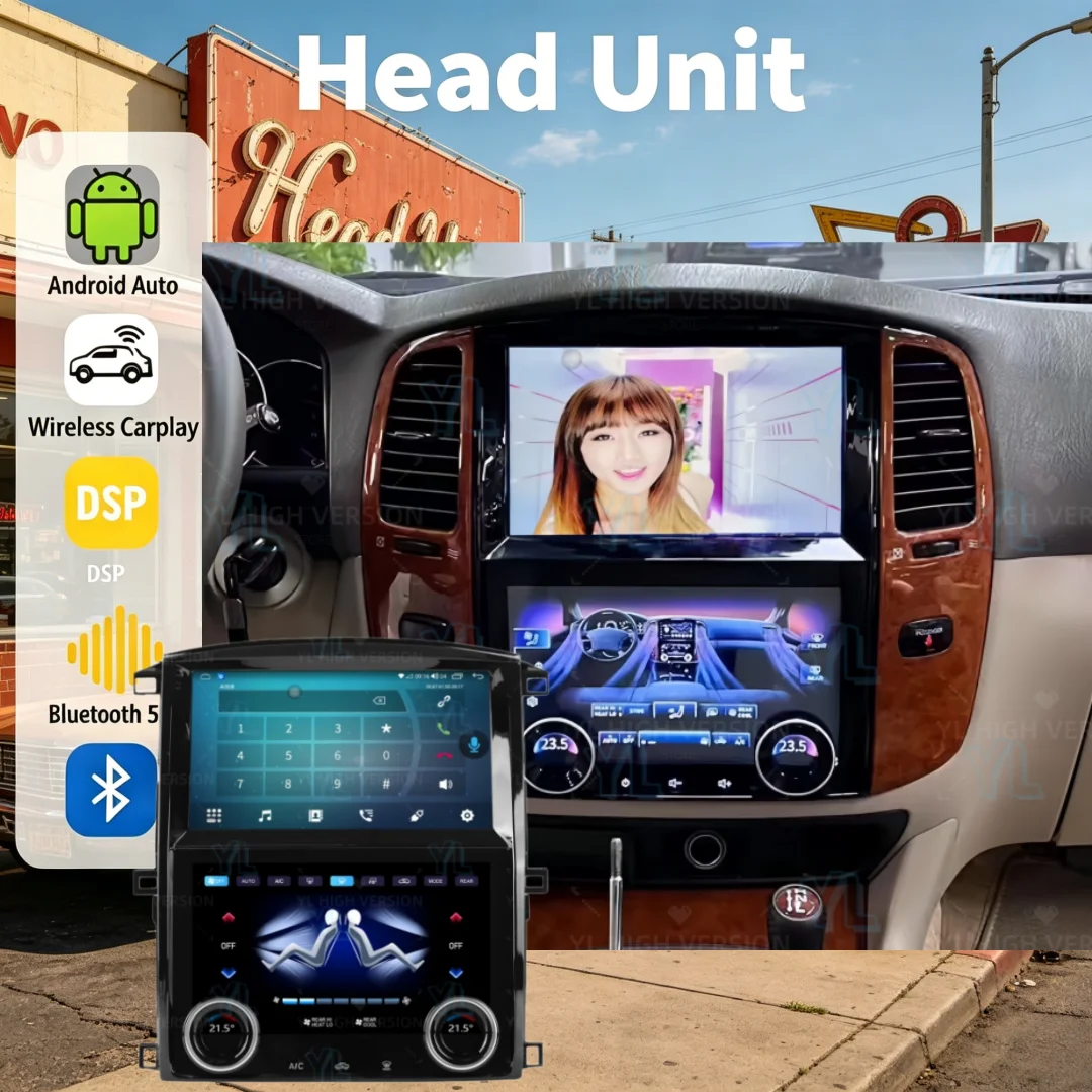 For Land Cruiser 100 LC100 Lx470 2003-2007 Car Radio Android Auto Stereo GPS Navigation Carplay Dual 10inch Screen 4G Head Unit