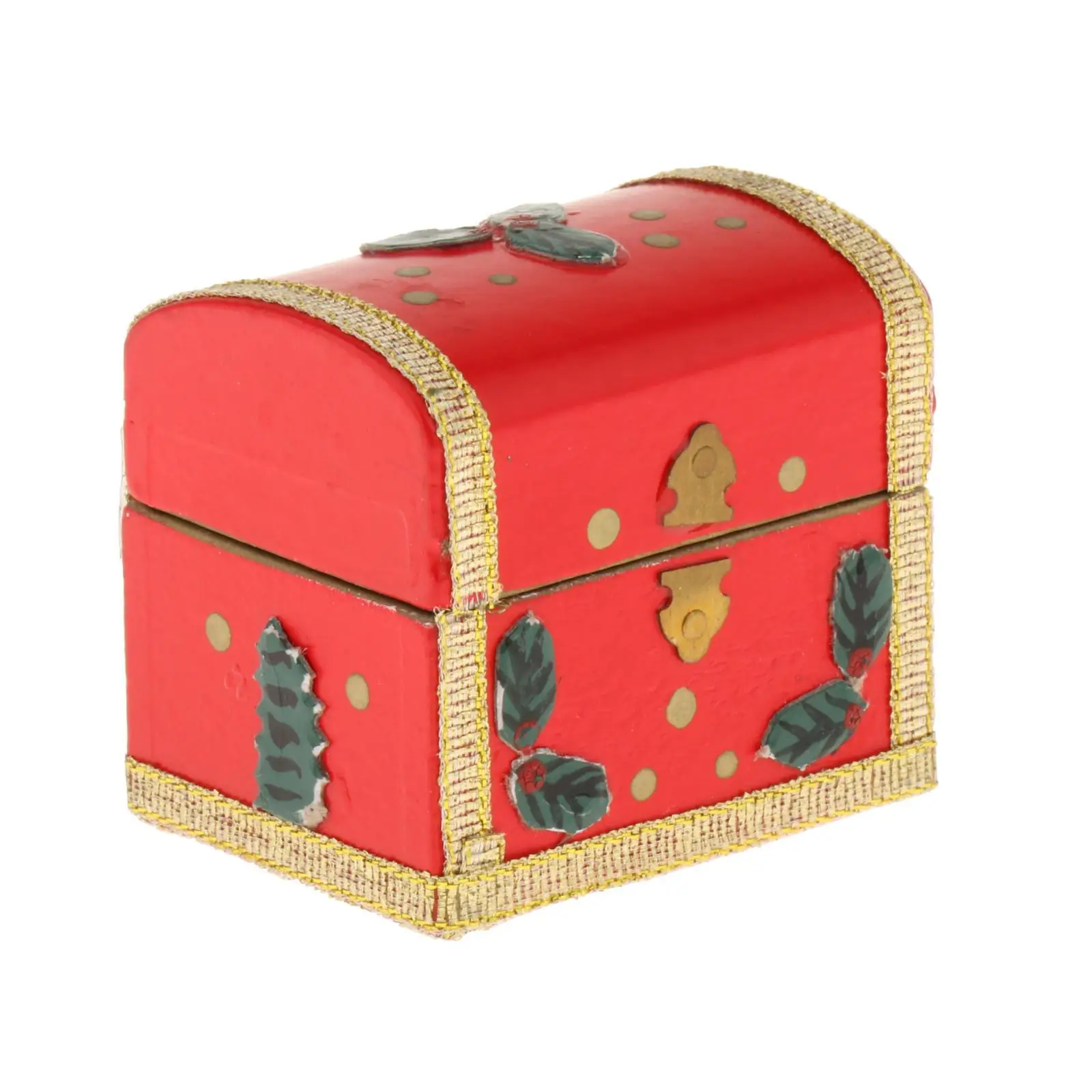 Christmas 1:12 Scale Miniature Treasure Chest Dollhouse Accessories Decorative Storage Box for Photo Props Diorama Decoration